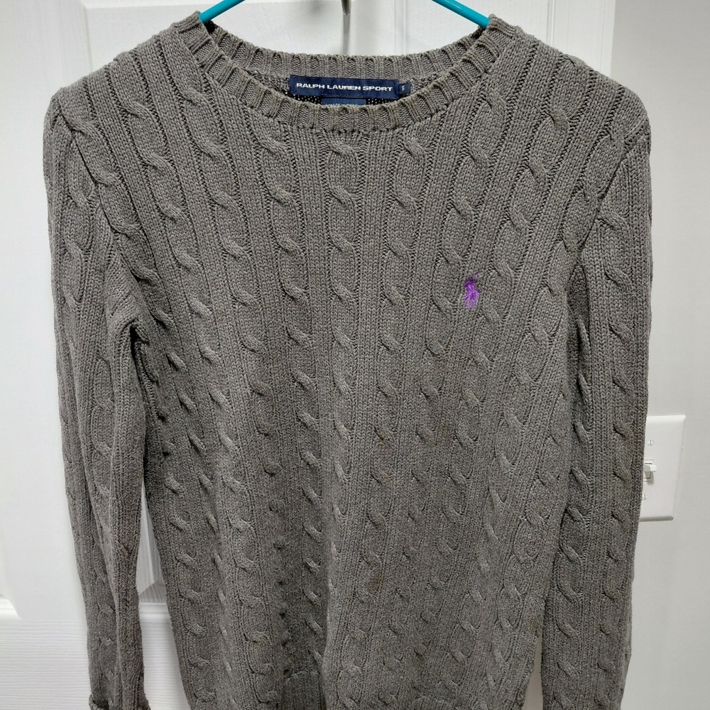 Ralph Lauren Gray Cable Knit Sweater